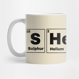 Sheesh Text Periodic Table Slogan Black Mug